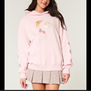 Hollister Light Pink Café Graphic Hoodie